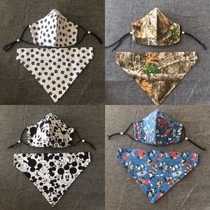 FACE MASK 3 Layers and matching Dog Bandana